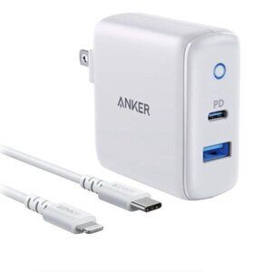 Anker - PowerPort PD 2 Bundle with USB-C to Lightning Cable 3ft - White